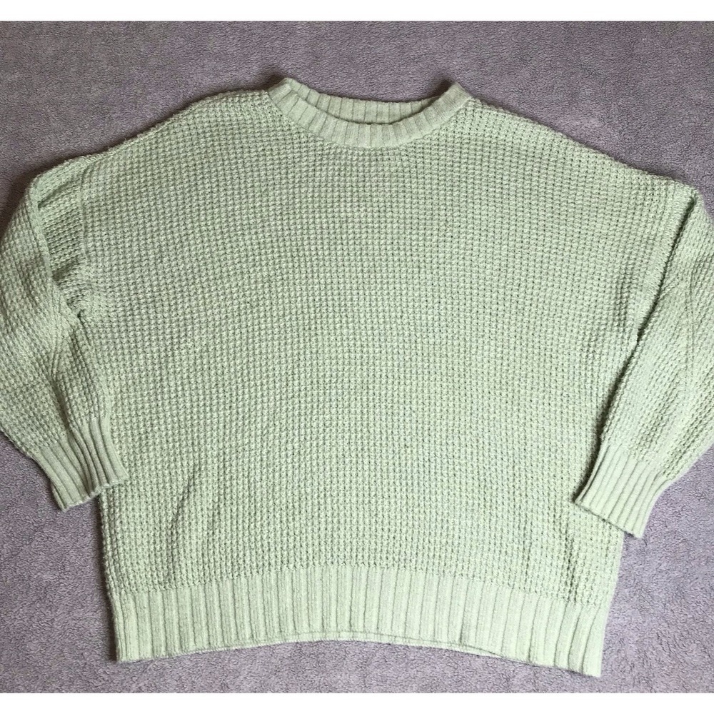 American Eagle Chunky Knit Sweater Green Women's Size Large Pullover
